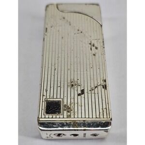 Sarome Lighter Unisex OS Silver Fair Vintage Pinstripe Butane Gas Japan